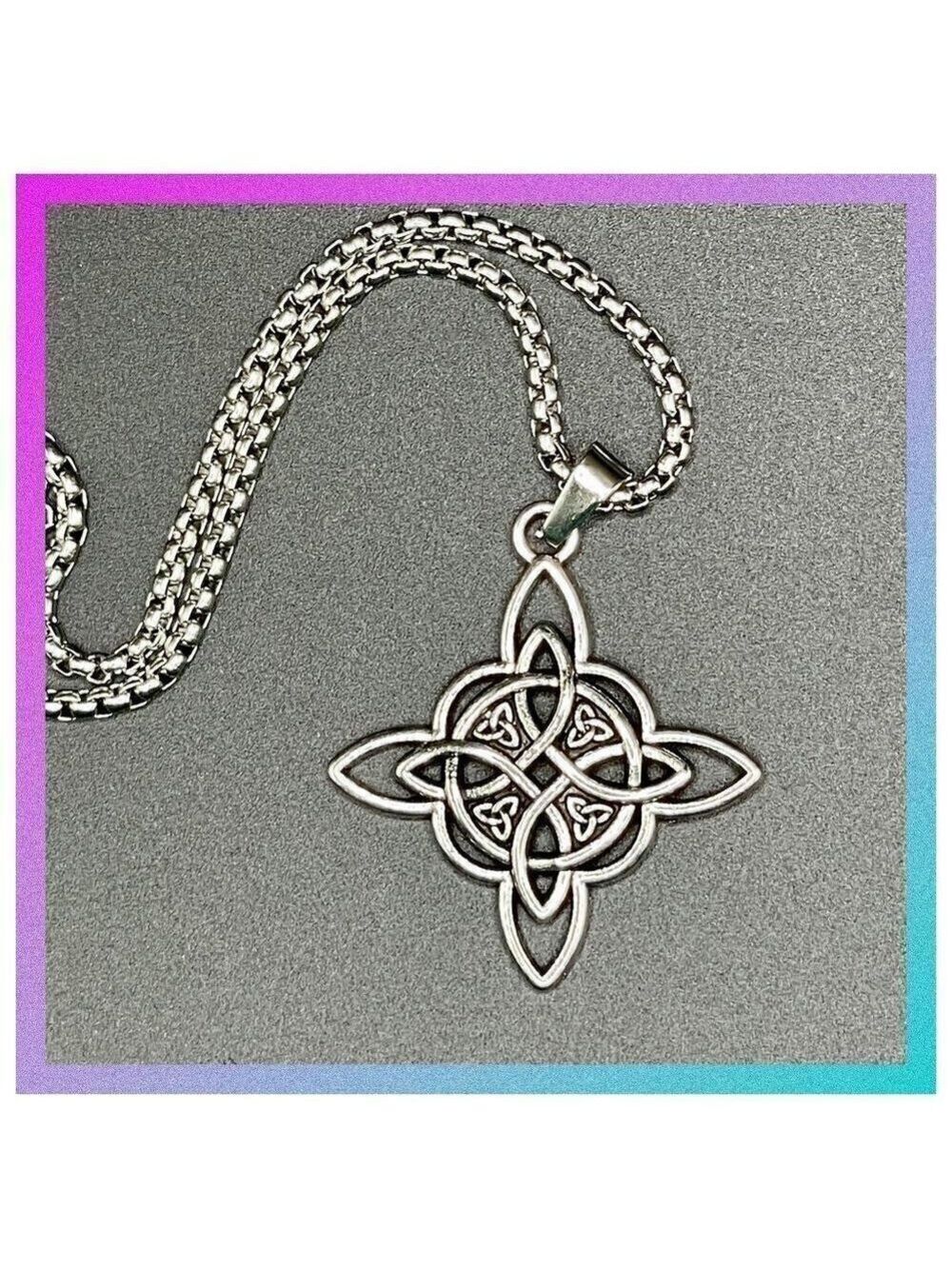 Large Irish Celtic Cross Pendant and Necklace #1197 - Picture 2 of 9